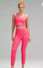 NWT $98 Tag Lululemon Align 23" Sz 6 HR LINED Leggings Glaze Pink GLZP Crop Nulu