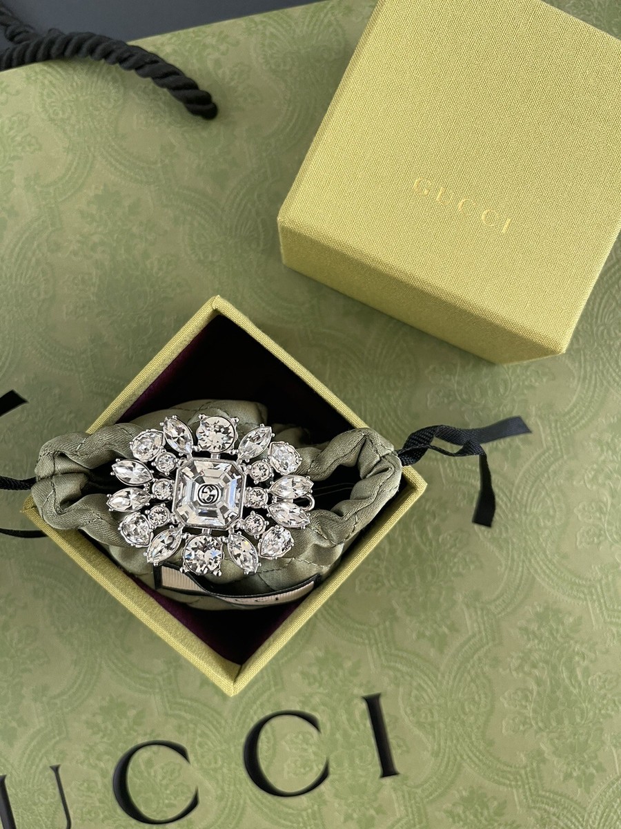 GUCCI クリップキーリング GUCCI silver color square Key Charm