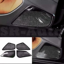For Lexus LS500h 2018-2024 Black Steel Inner Door Speaker Sound Cover Trim 4Pcs