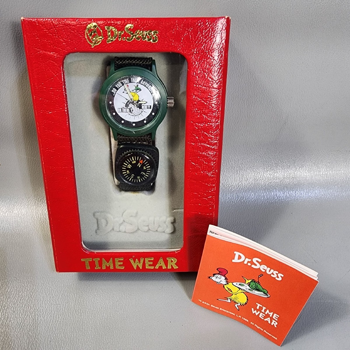Vintage Dr Seuss Time Wear Watch Nylon Band Compass 34mm  display picture 3