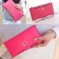 Women Leather Wallet Larger Capacity Phone Bag Credit Card Holder Purse Handbag