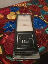 Christian Dior Vintage Monsieur 3 men's handkerchiefs. Embroidered H