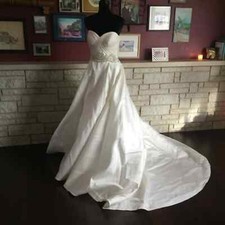 Martina Liana Strapless Ball Gown Wedding Dress Womens 10 Ivory
