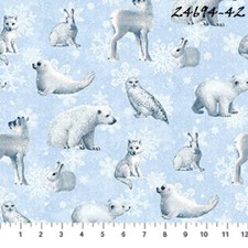 Father Christmas Christmas Cotton Quilt fabric Northcott Winter Animals 24694-42