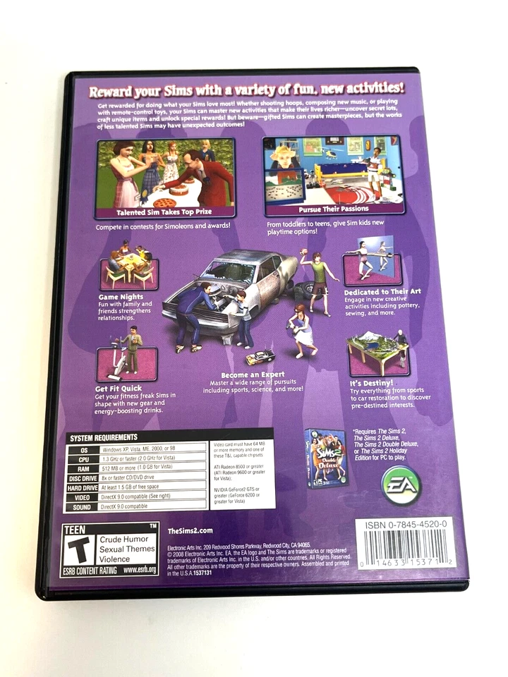The Sims 2 Free Time Expansion Pack PC CDROM Software Comes with Case and Manual - Image 2 of 4