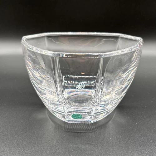 MINT Tiffany & Co. Triangular Bowl 6” Crystal Glass Six Sided Panel Retired VTG