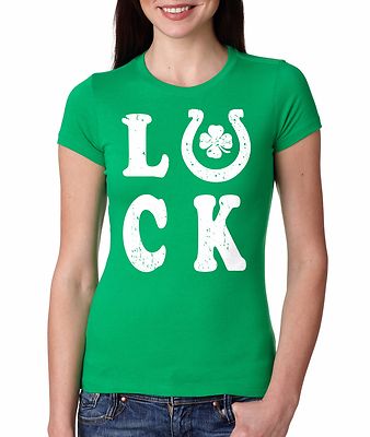 St. Patrick Day Luck Shamrock Horseshoe Women T-shirt Saint Patrick's Day Tee