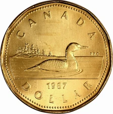 Canada 1987 First Year Issue BU UNC Uncirculated Loonie!!