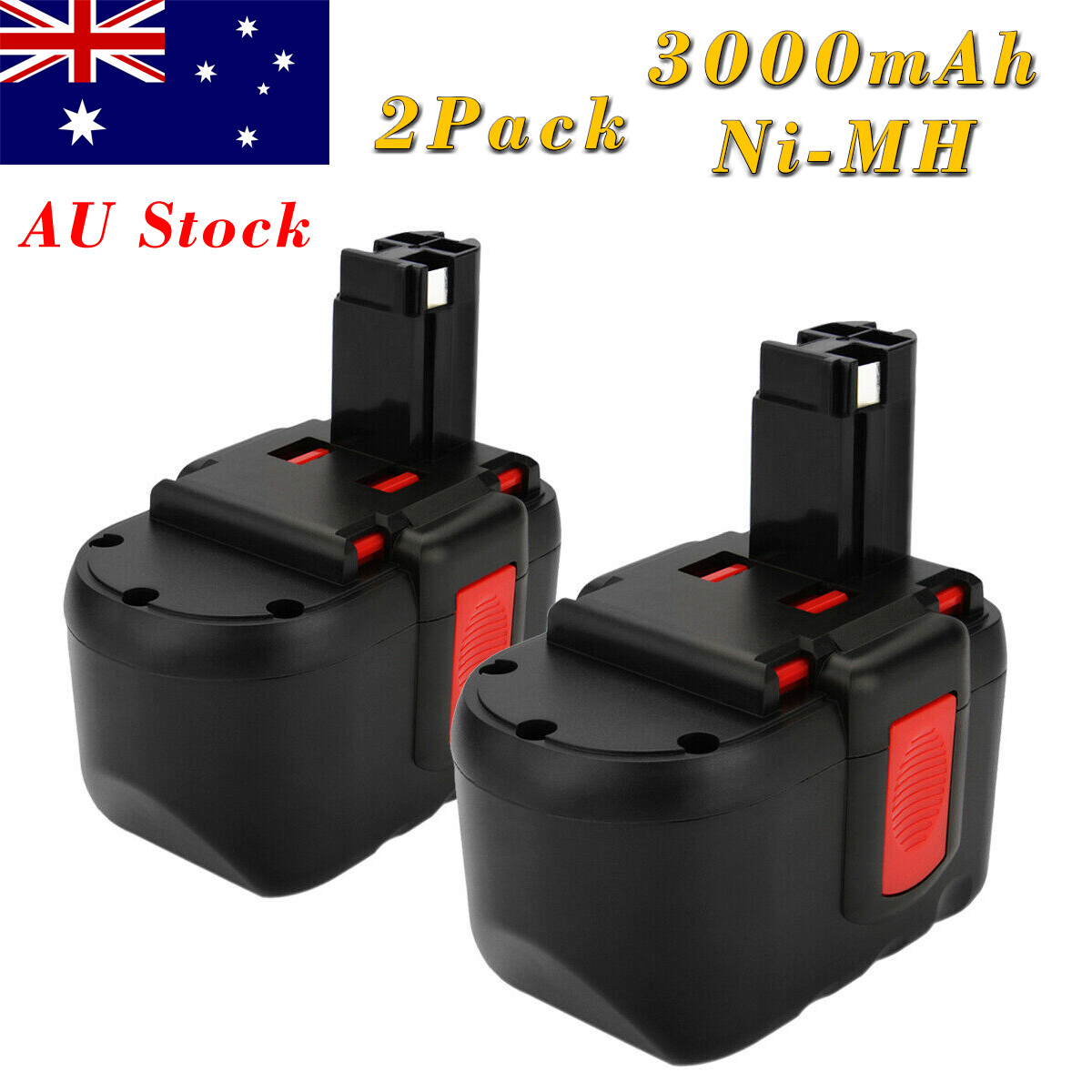 2Pcs 24V 3Ah Ni-MH Battery for Bosch 