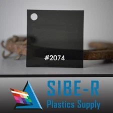 Acrylic Plexiglass Sheet-1/8" thick-Dark Gray Smoke Transparent #2074-24" x 36"