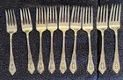Wallace Sterling Silver (.925) Flatware Rose Point  9 Salad Forks LOVELY MINT