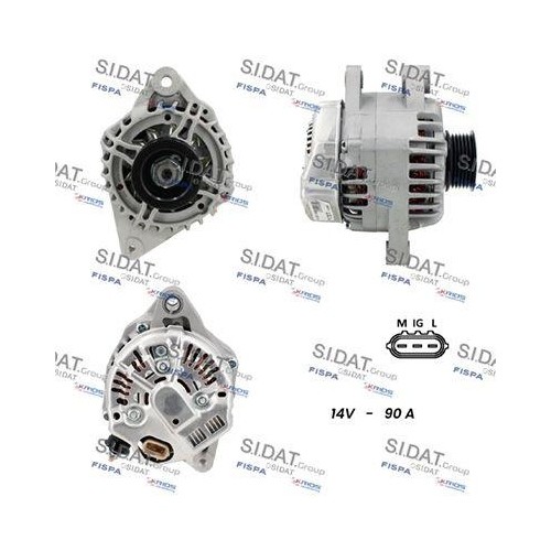 Alternateur Sidat A12DE1145A2 pour Toyota de qualité supérieure certifiée origine