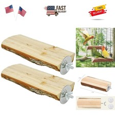 Parrot Cage Perch, Wooden Platform for Birds 2 Packs