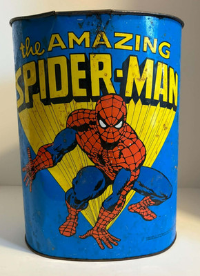 Vintage Marvel 1979 Spider-Man Garbage Trash Can Cheinco Rare