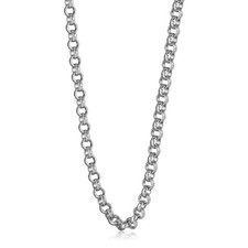 Mens 925 Sterling Silver Diamond Cut Belcher Chain (8mm Thick & 24 Inch Long) SP