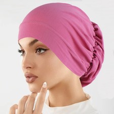 Muslim Women Turban Bonnet Cap Hijab Hair Loss Underscarf Chemo Cancer Hat Plain