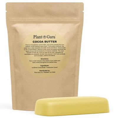 Raw Cocoa Butter 8 oz. Bar - 100% Pure Natural Unrefined FOOD GRADE Arriba Nacio