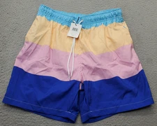 Boardies Swim Trunks Shorts Mens M Multi Colorblock Mesh Lined Drawstring Waist