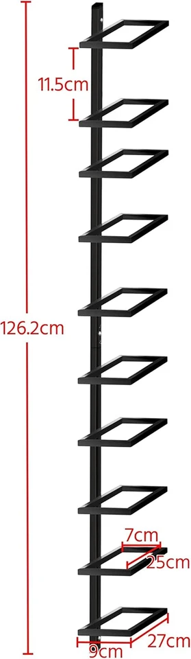 Portabottiglie Da Parete per 10 Bottiglie Porta Bottiglie Di Vino in Metallo 126 - Immagine 3 di 4