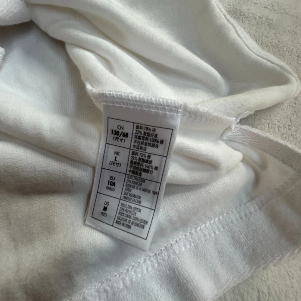 Disney Parks Kids White Hooded Terry Zip-Up Dress Cover-Up Mickey Print Medium - Image 4 of 4