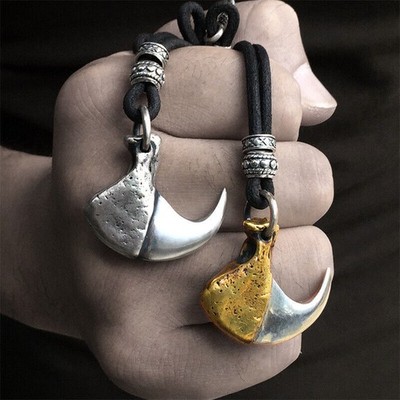 Tiger Claw Men's Handmade 925 Sterling Silver Pendant Tiger Tooth Necklace Gift
