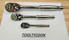 Snap-on Tools Usa New 3pc Mix Drive Chrome Fixed Head Fod Ratchet Lot Set Snap-on Tools Usa New 3pc Mix Drive Chrome Fixed Head Fod Ratchet Lot Set