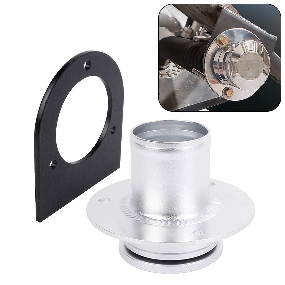 Remote Fuel Tank Filler Neck For 2" Hose with Cap w/ Black Mount Bracket 17-2530