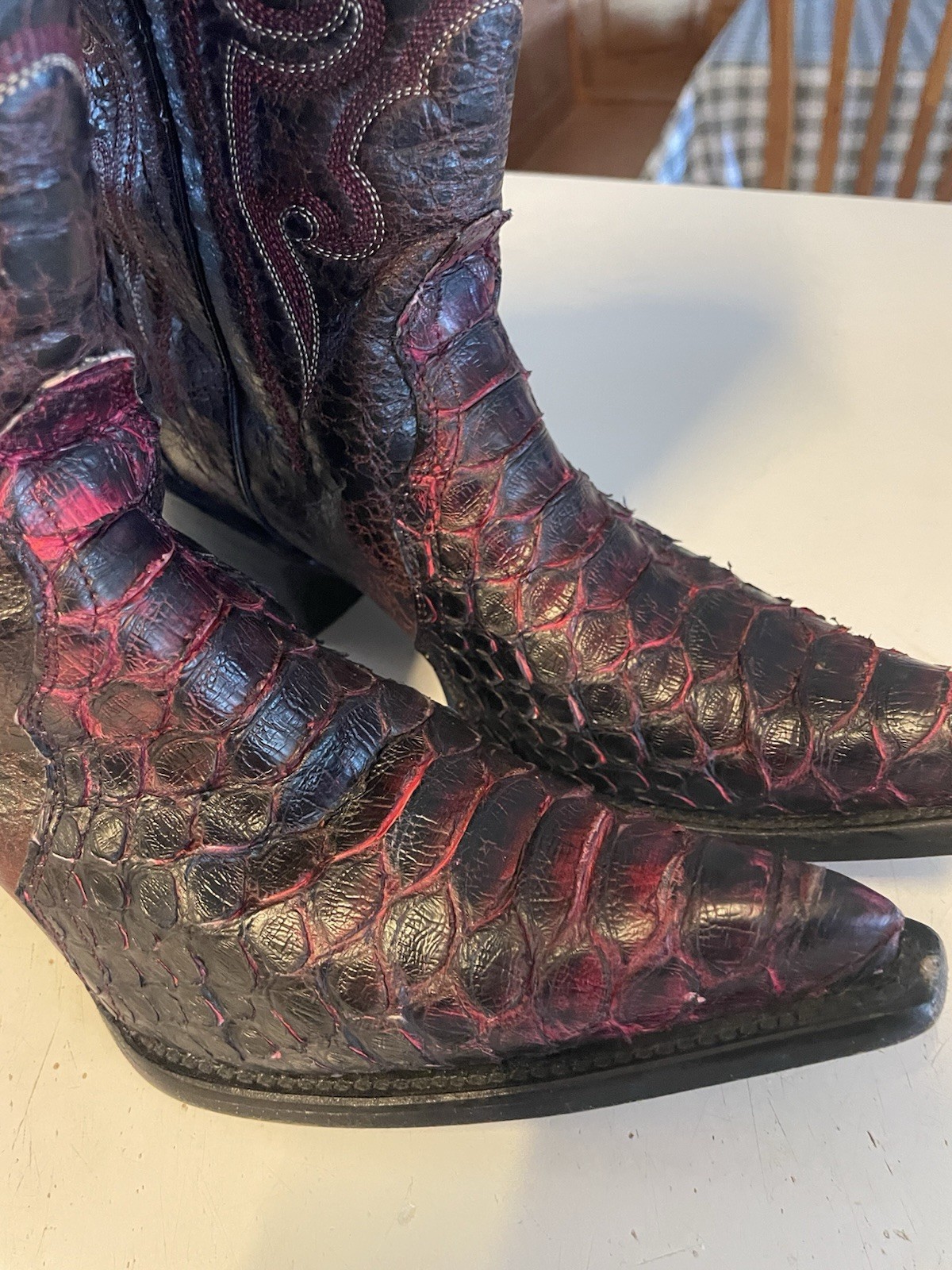 Corral Western  Boots Exotic Python  & Embroidere… - image 2