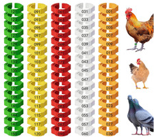 150 Pcs Numbered Poultry Leg Bands Chicken Duck Goose ID Rings 5 Colors Reusable