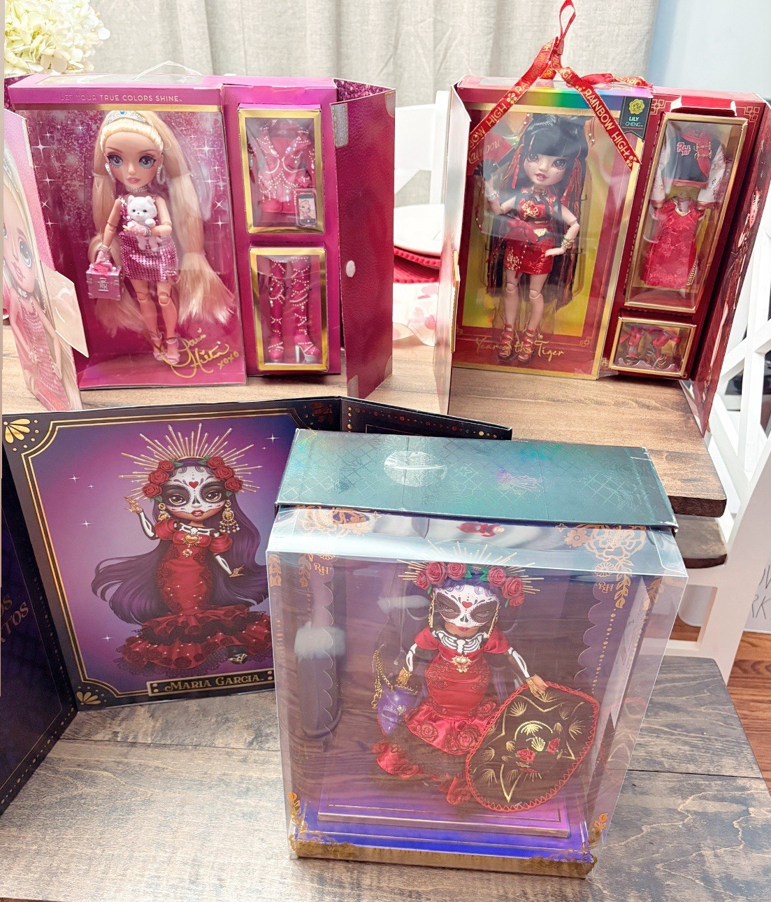 Rainbow High Lily Cheng Chinese , Paris Hilton ,Maria Garcia &Jewelry Studio