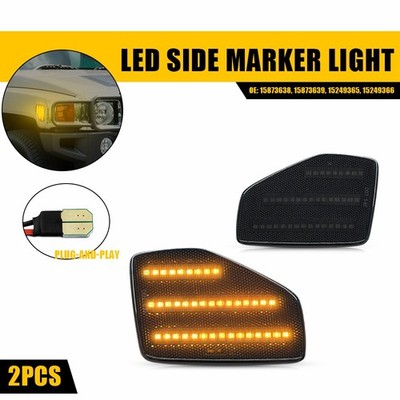 For Hummer H3 2006-2010 Front Side Marker Amber Light Turn Signal Lamp Smoke EAQ