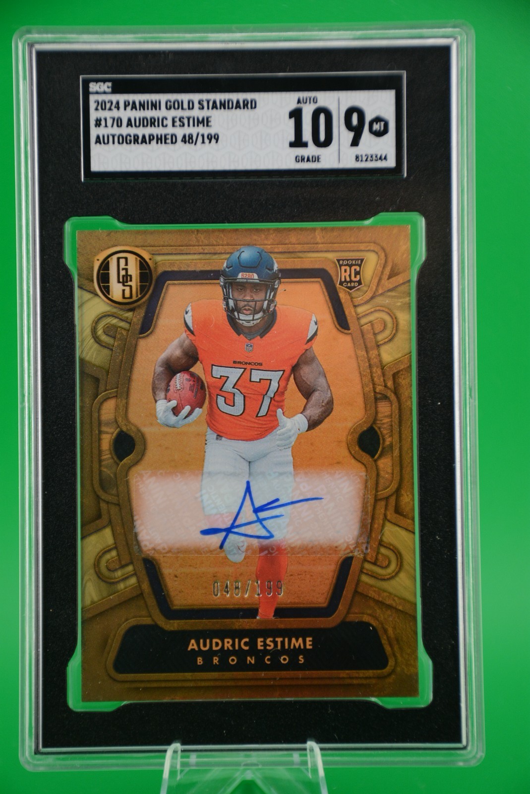 2024 Panini Gold Standard Audric Estime /199 #17 Rookie SGC 10/9 Denver Broncos