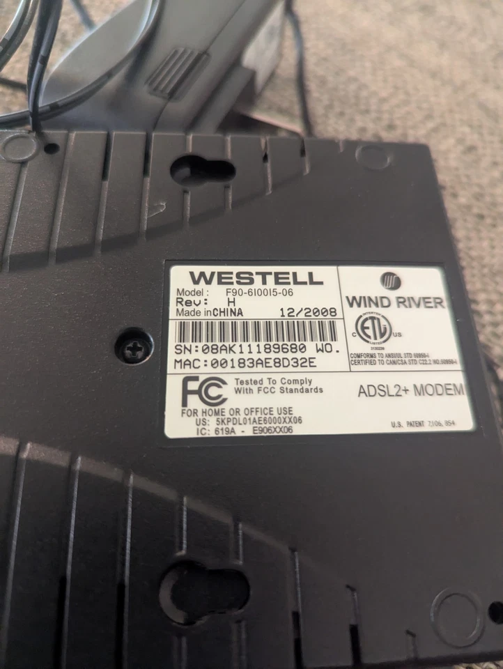 Westell, Inc. ADSL2 + Modem (G99-610015-00) - Image 3 of 3