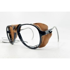 Ray-Ban Glacier Sunglasses Frames Black Good Leather Side Shields France Vintage