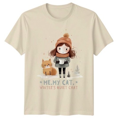 Me My Cat Winters Quiet T-Shirt Katzenliebhaber Winter kuschelig Weihnachtsgeschenk