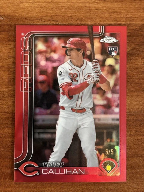 2025 Topps Chrome Update Series Tyler Callihan RED REFRACTOR /5 Rookie RC