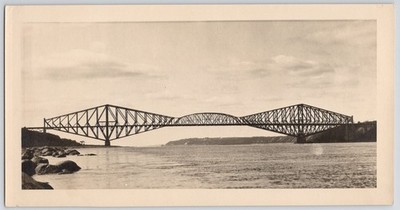 Quebec Bridge Over St Lawrence River to Levis Canada 5x9.75'' Print