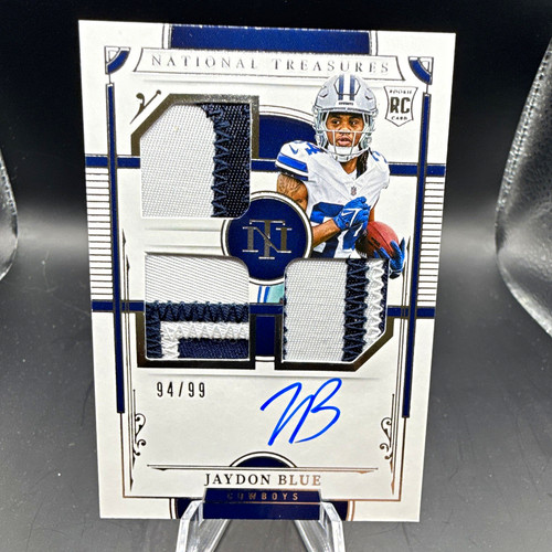 Panini 2025 National Treasures Jaydon Blue Cowboys RC Patch Auto #RMS-JBE /99