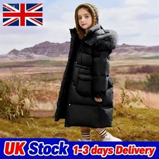 Kids Girls Winter Coat Hooded Thick Parka School Jacket Outwear Padded Jacket