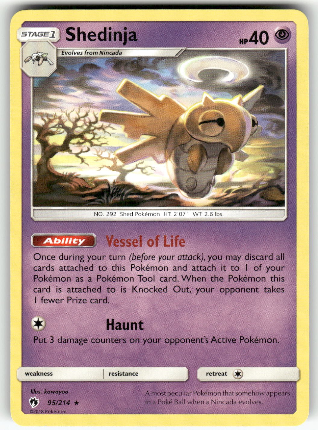 Shedinja SM - Lost Thunder Rare Pokemon Lightly played
