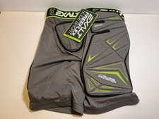 NEW Exalt Paintball FreeFlex Padded Compression Slide Shorts - Grey/Lime Medium