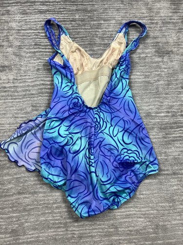 Robby Len Bathing Suit One Piece Womens Large Blue Swimming Scallop Hem - Picture 6 of 11