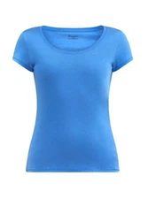 NO BOUNDARIES Women’s Size XS (0-2) Scoop Neck Tee Short Sleeves • Blue Charm