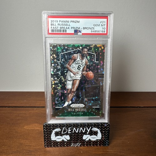 POP 2- 2019 Panini Prizm Bill Russell Fast Break Prizm #21 Bronze /20 PSA 10