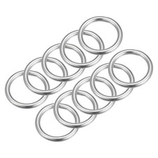 316 Stainless Steel Round Welded Circle O-Ring 25mm 0.98" ID 4mm Thickness 10pcs