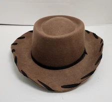 M&F Western Brown Wool Felt Twister Jr Cowboy Hat w/ Strap Kids Size Medium