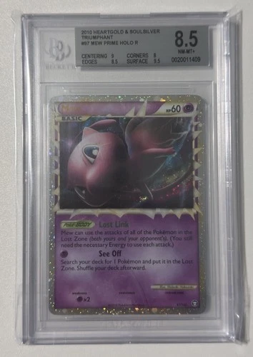 Pokemon Heartgold Soulsilver Triumphant Mew 97/102 Prime Holo Foil BGS 8.5 NM