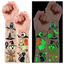 24 Sheets of Halloween Glow Tattoos - Party Decorations  Goodie