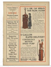 1918 Milwaukee Tank Works Wisconsin Ad: "A Girl Can Operate Your Filling Station