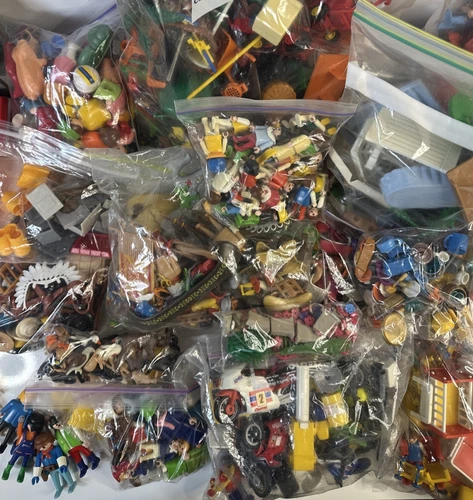 Playmobil Geobra Lot of 10 lbs Figures Animals Vehicles 1974 80s 90s Vintage